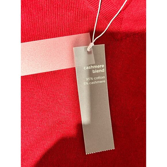 JCP JC Penney Cashmere Blend V-Neck Sweater Mens XL Columbus Red Luxury - Picture 7 of 9